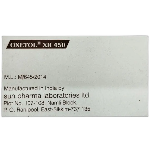 oxetol xr 450mg tablet 10's